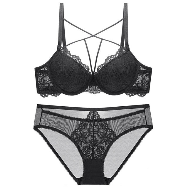 2 Piece Embroidery Lingerie