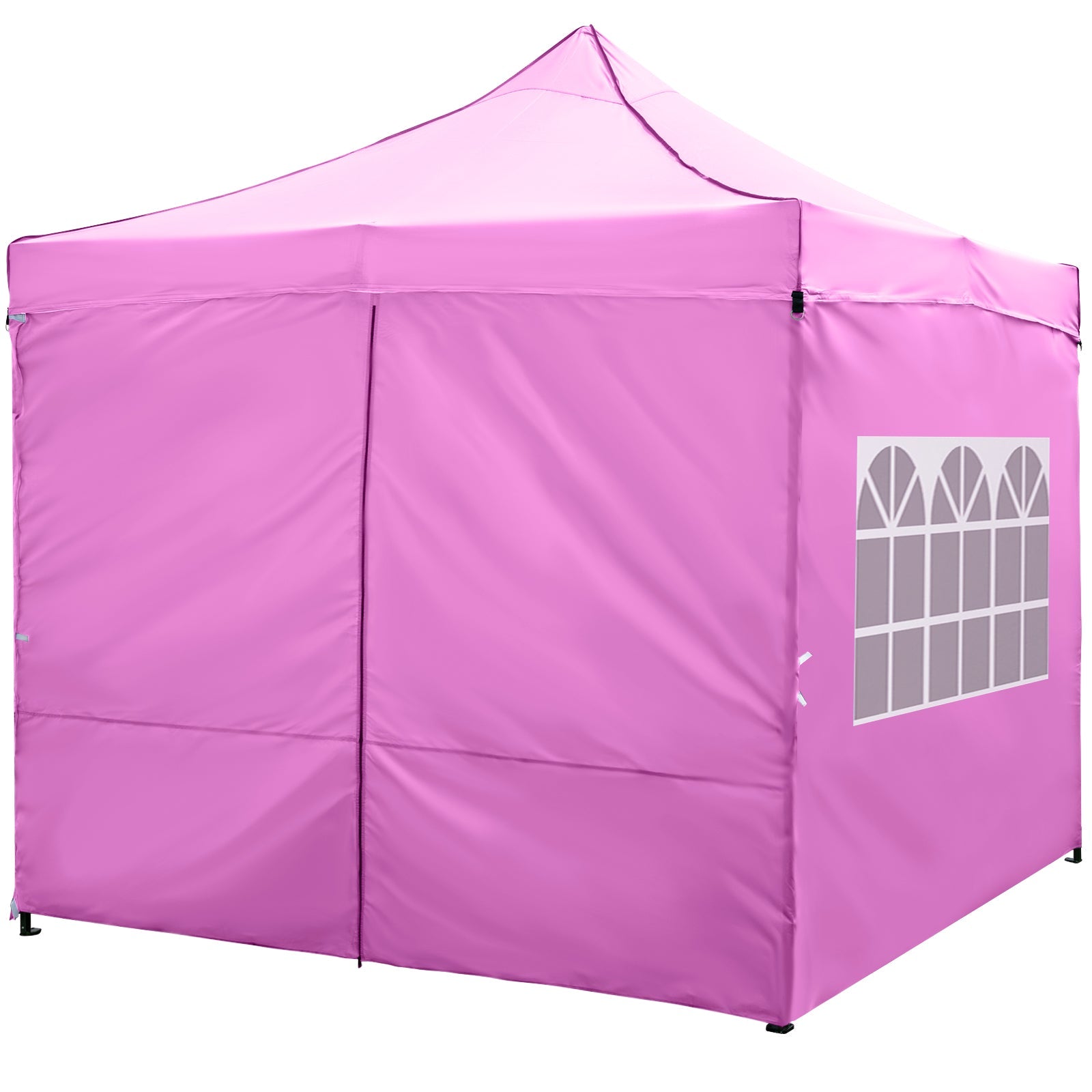 10 x 10 FT Pop up Canopy Tent with 4 Removable Sidewalls and Wheeled Bag-Gray