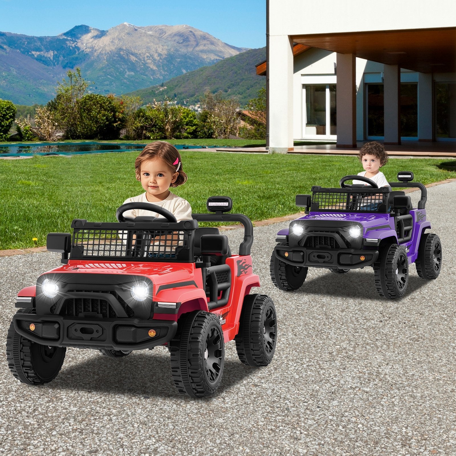 12V Kids Ride on Truck Car Battery Powered Electric Vehicle-Black