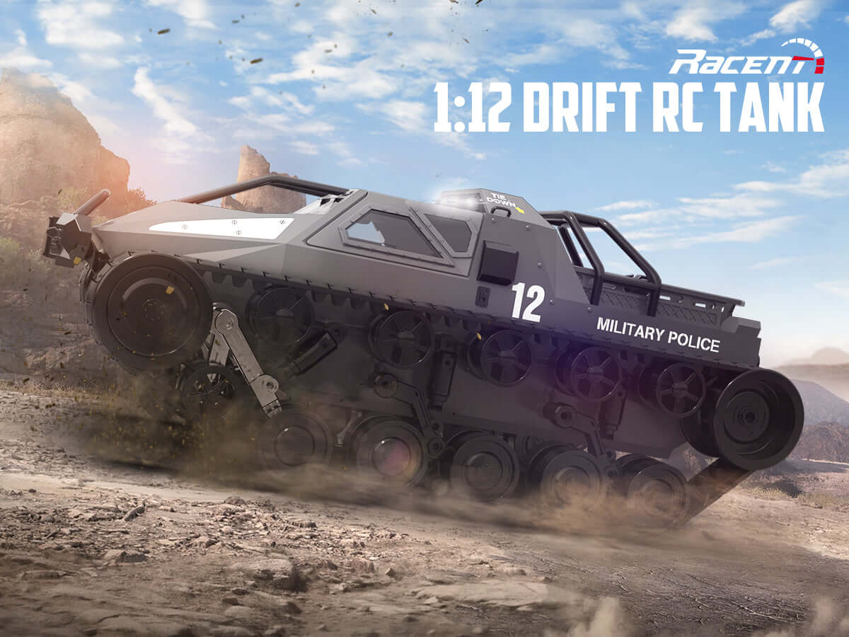 1:12 Scale High Speed All Terrain RC Tank with Dual Batteries