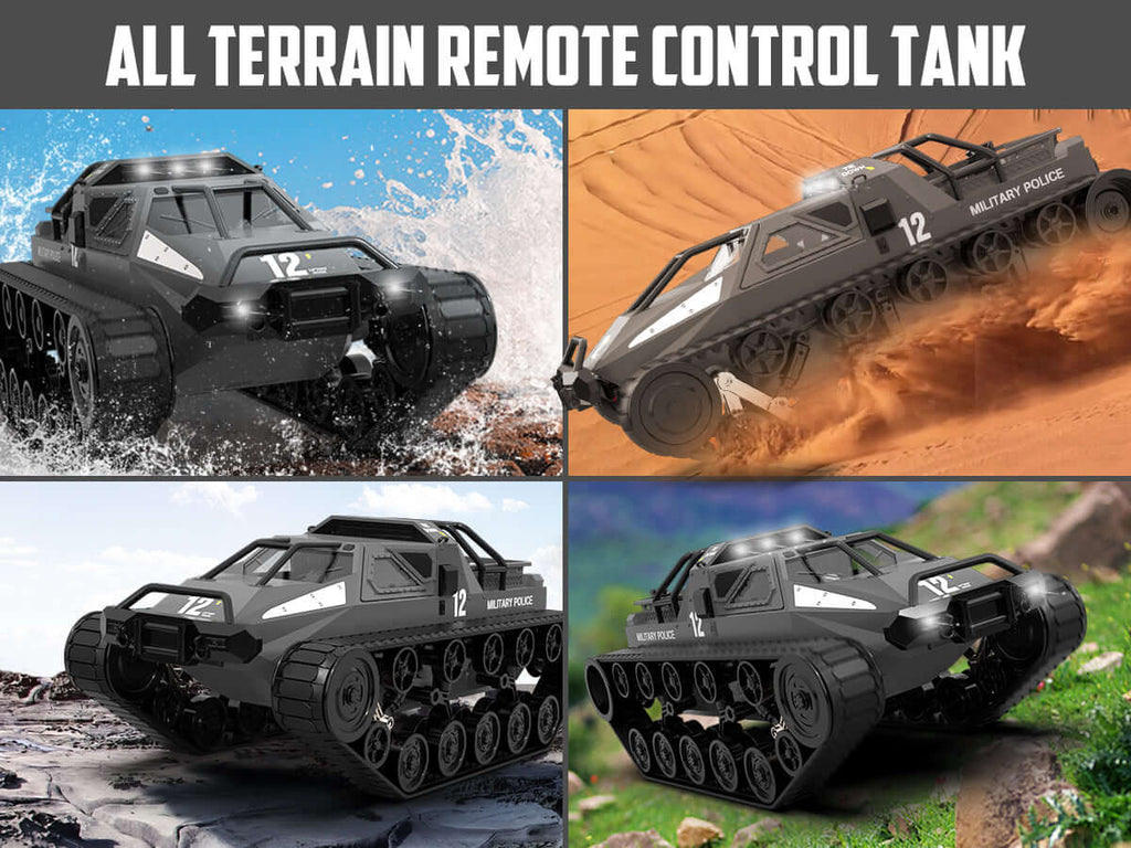 1:12 Scale High Speed All Terrain RC Tank with Dual Batteries