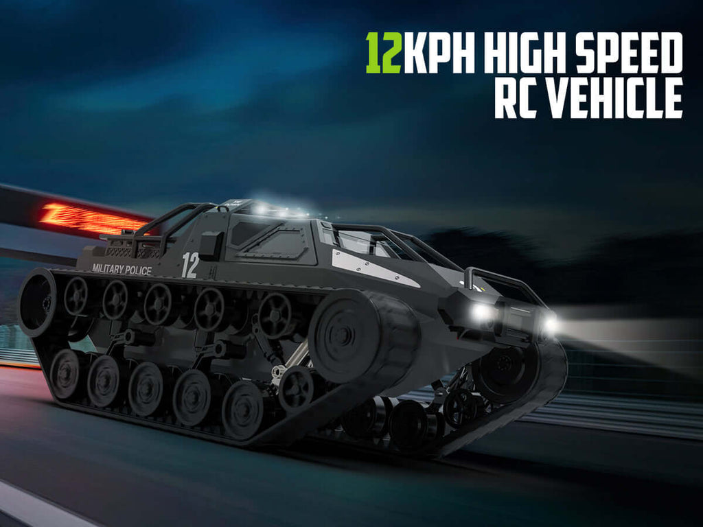 1:12 Scale High Speed All Terrain RC Tank with Dual Batteries