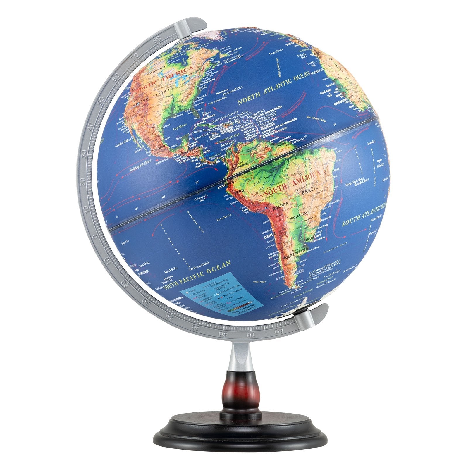 12 Inch Illuminated World Globe Antique Light up Globe Night Lamp-Bronze