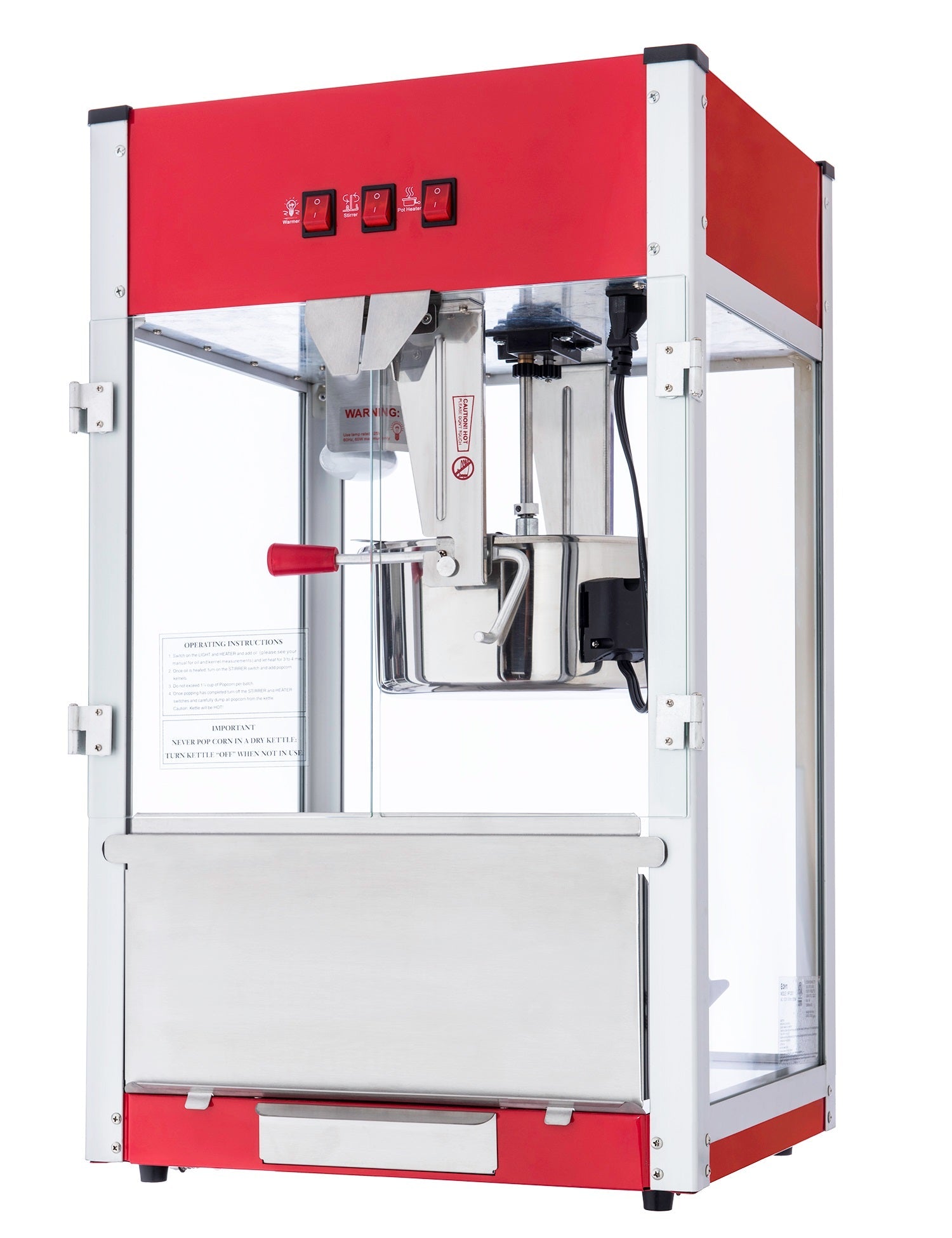 16oz Red Canadian Commercial Popcorn Machine