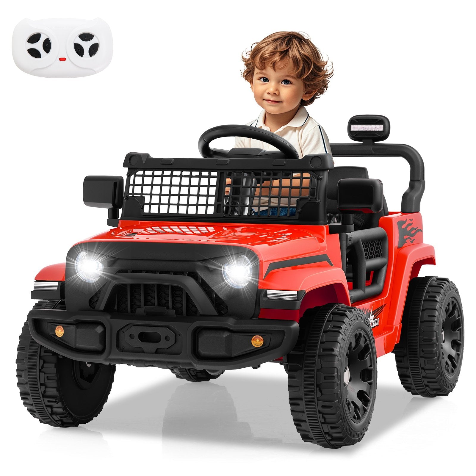 12V Kids Ride on Truck Car Battery Powered Electric Vehicle-Black