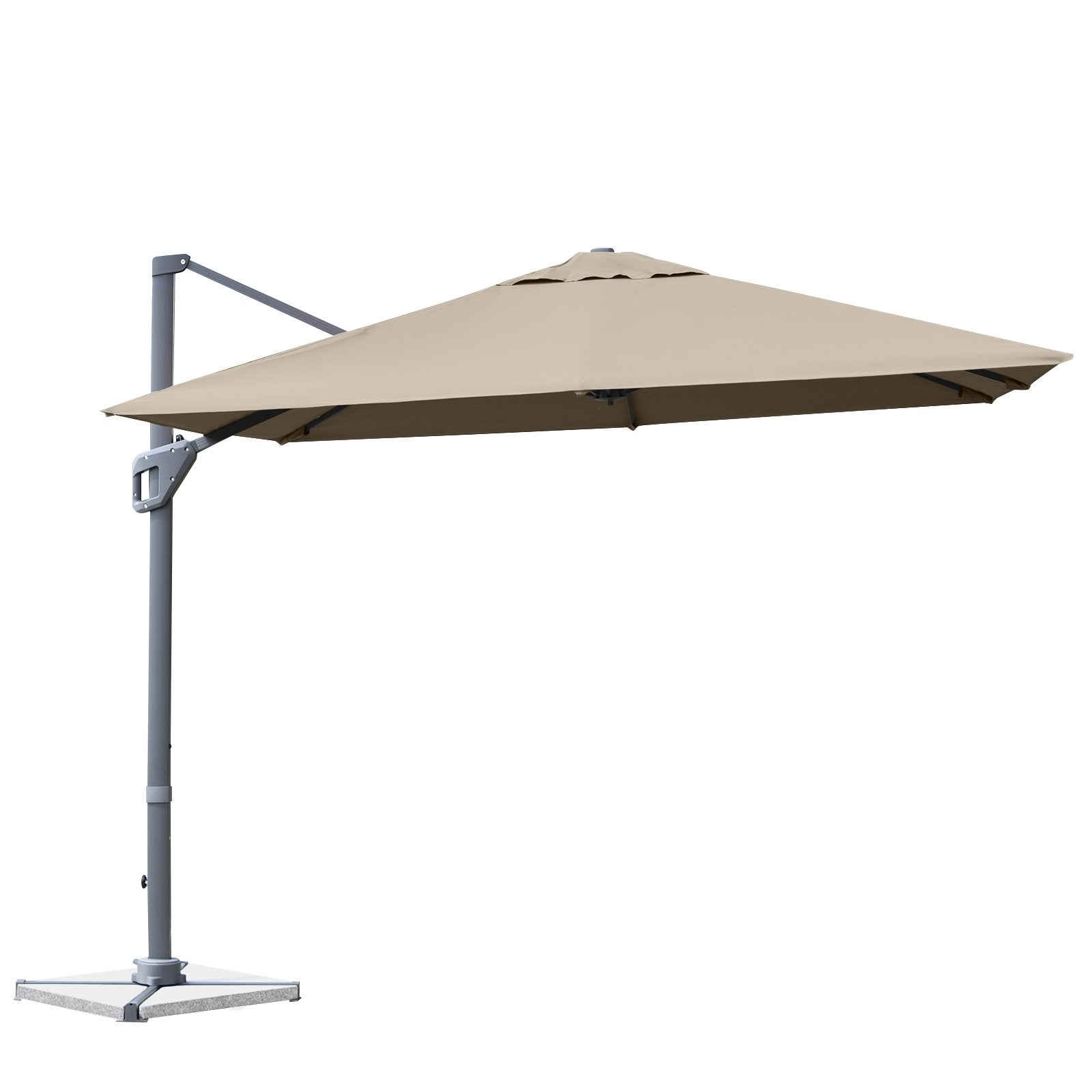 10 x 10 Feet Patio Offset Cantilever Umbrella with Aluminum 360-degree Rotation Tilt-Beige