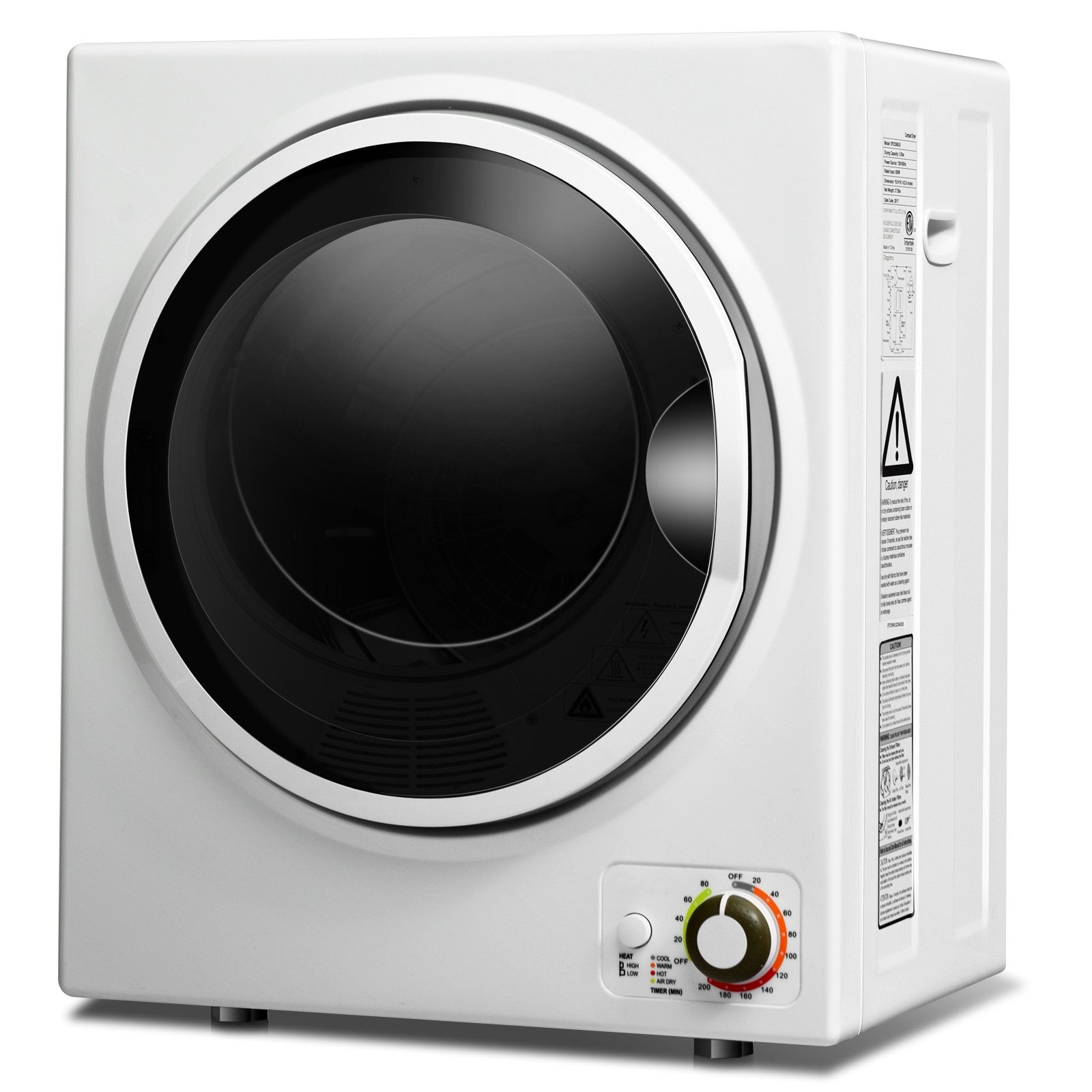 1.5 Cu .ft Clothes Dryer with with Stainless Steel Wall Mount-Gray