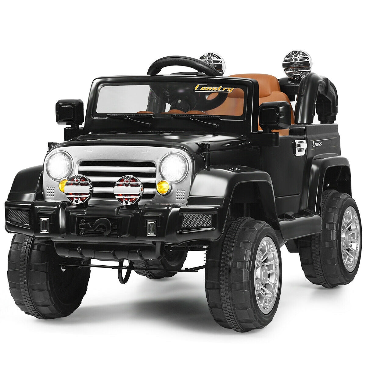 12 V Kids Ride on Truck with MP3 + LED Lights-Black
