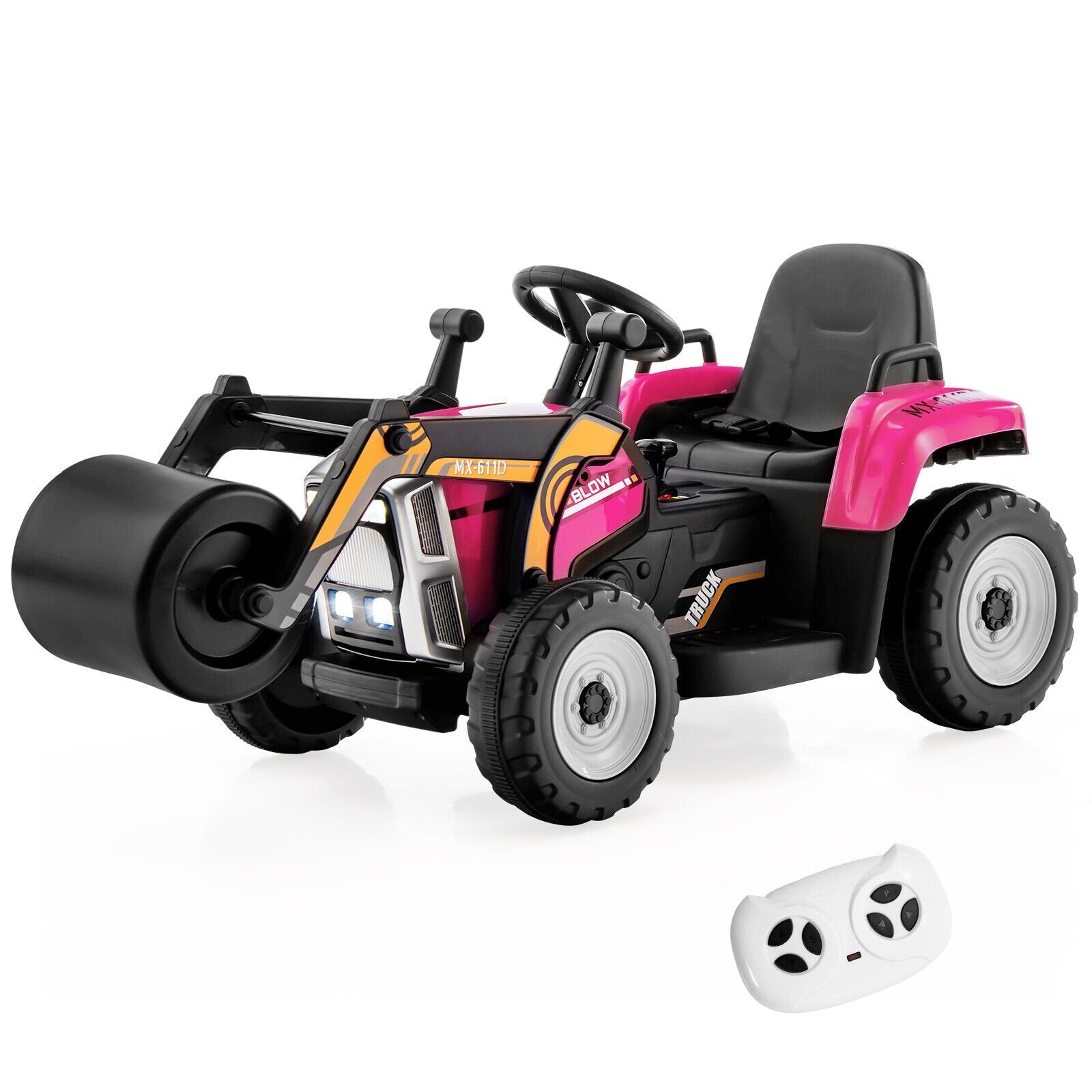 12V Kids Ride on Road Roller with 2.4G Remote Control-Blue