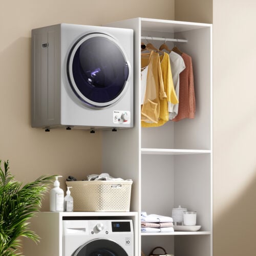 1.5 Cu .ft Clothes Dryer with with Stainless Steel Wall Mount-Gray