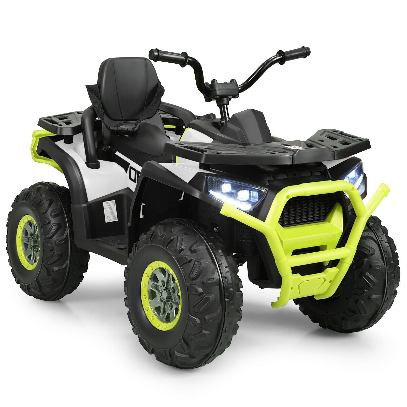 12 V Kids Electric 4-Wheeler ATV Quad with MP3 and LED Lights-Black