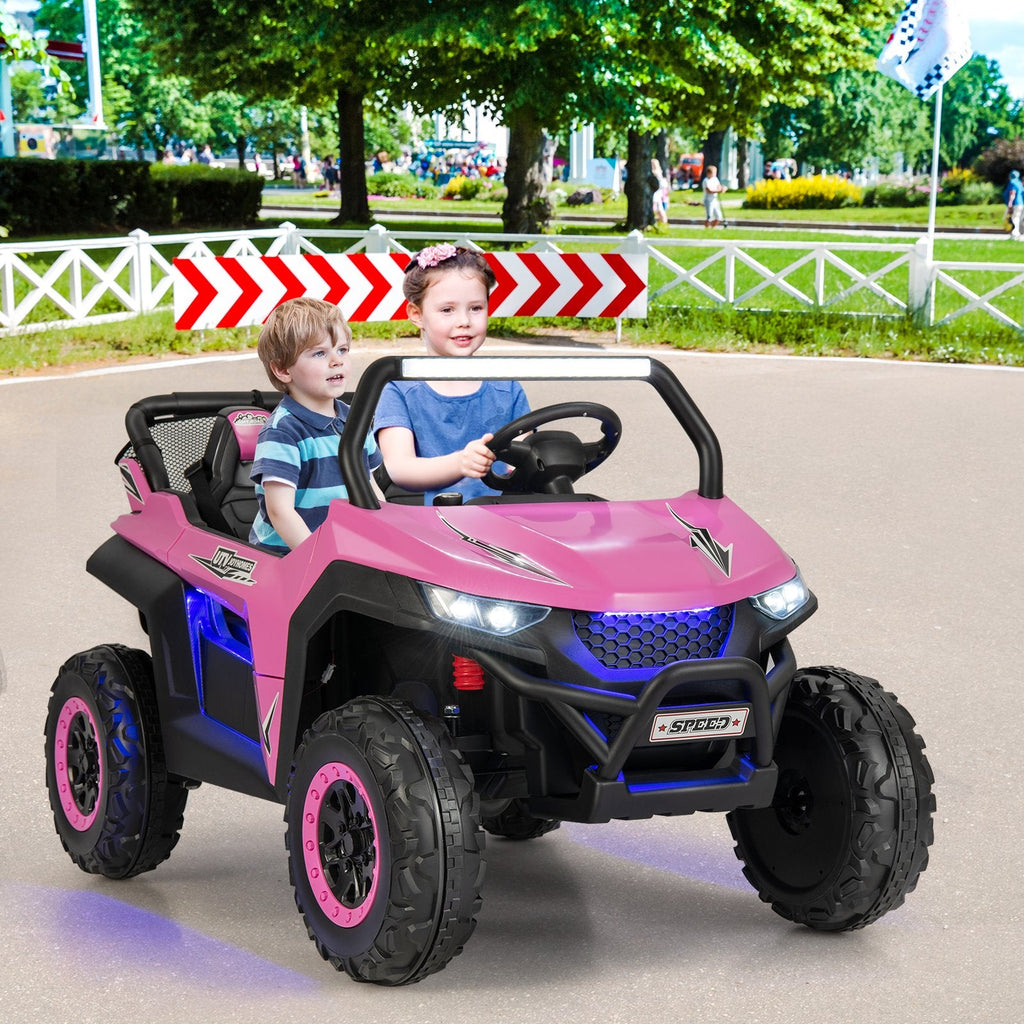 12V 2-Seater Kids Ride on UTV with Slow Start Function Music-Black
