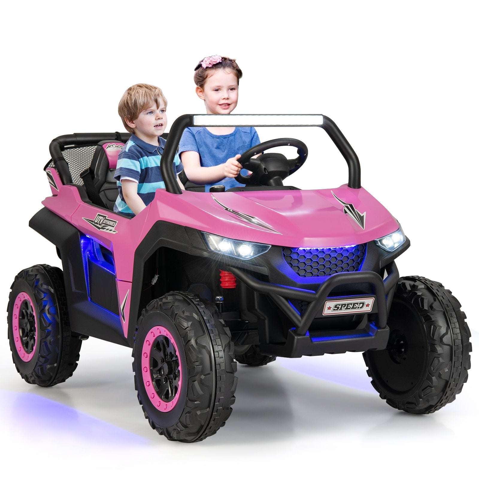 12V 2-Seater Kids Ride on UTV with Slow Start Function Music-Black