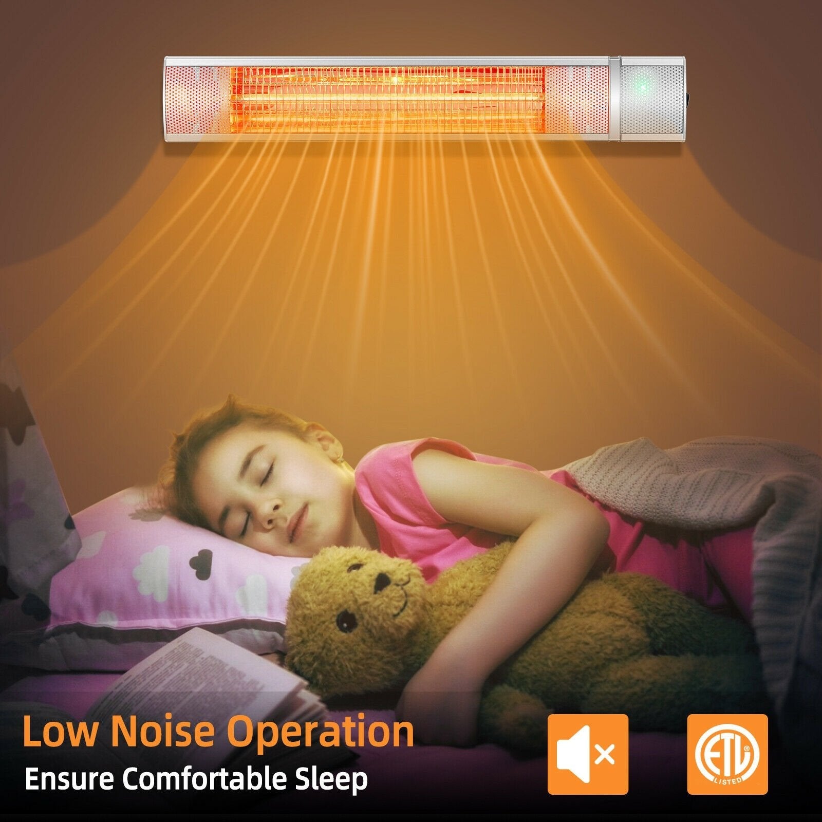 1500W Outdoor Electric Patio Heater with Remote Control-Black