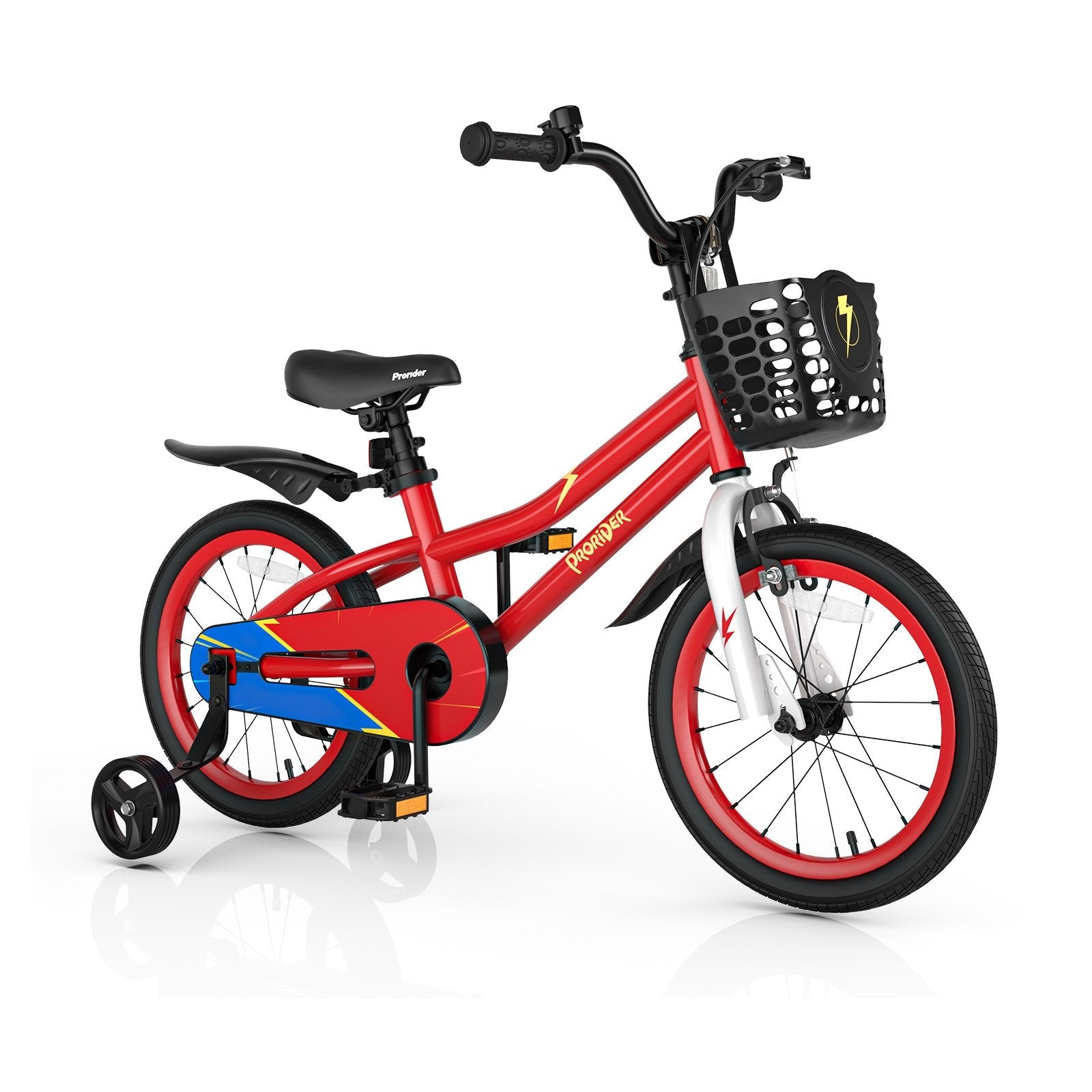 16 Inch Kids Bike with Removable Training Wheels-Black & White