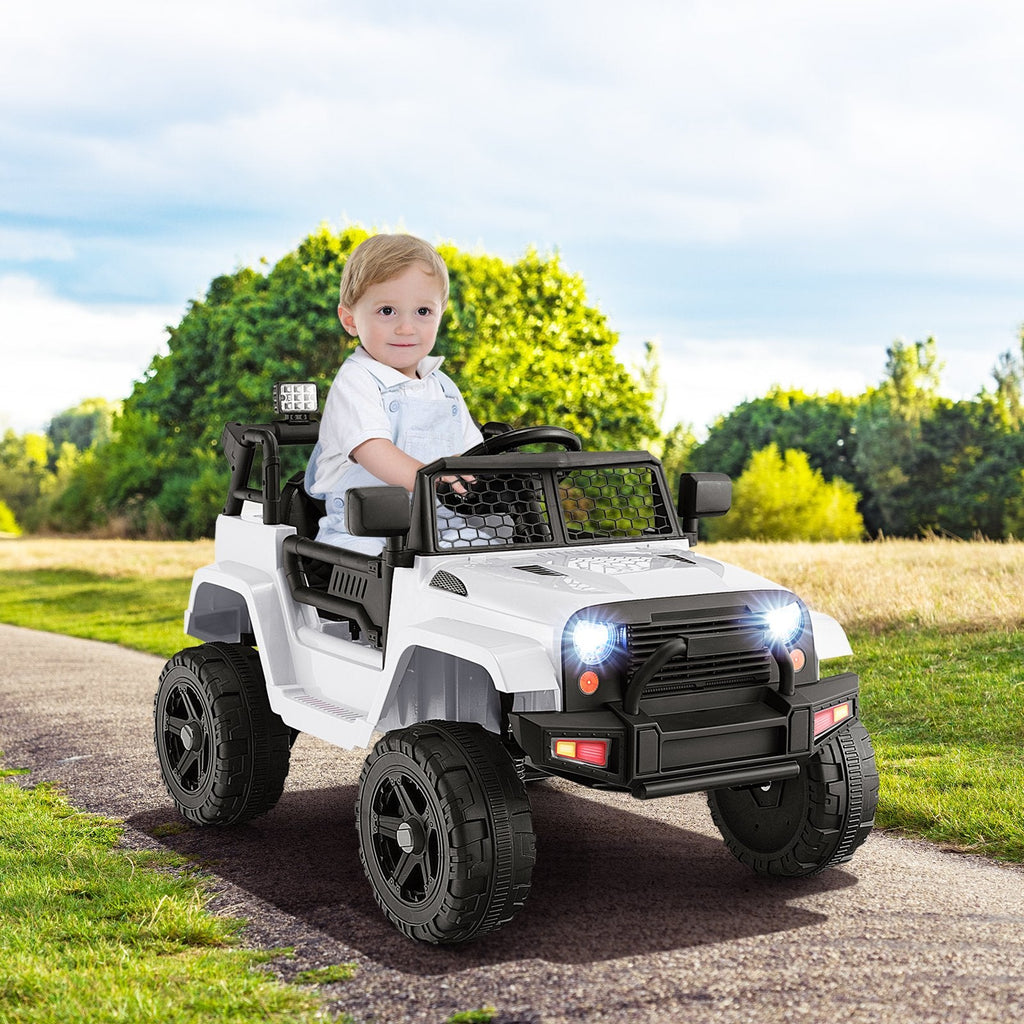 12V Kids Ride On Truck with Remote Control and Headlights-Black