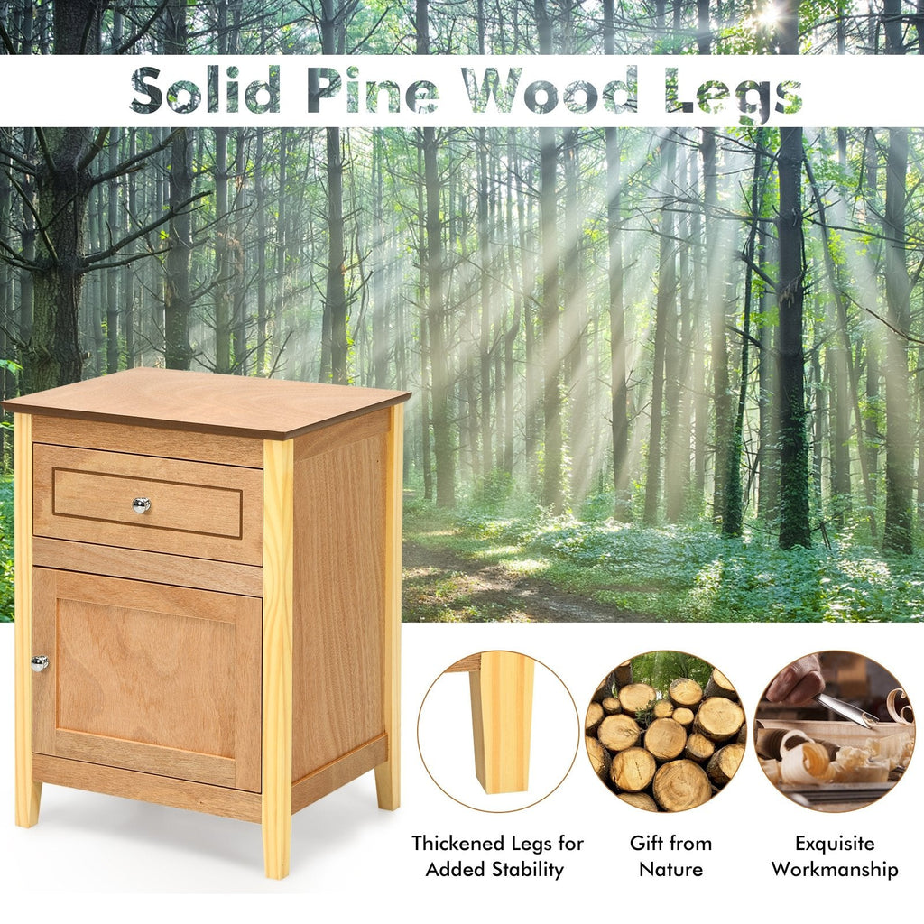 2-Tier Accent Table with Spacious Tabletop-Dark Brown