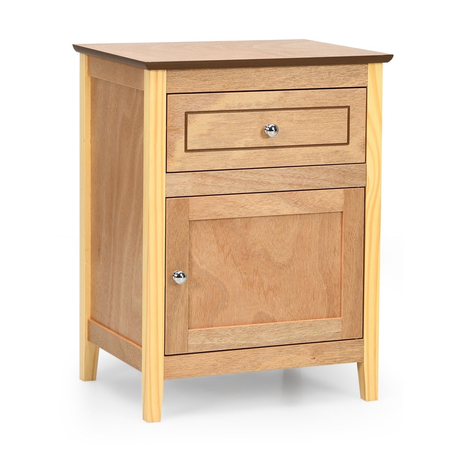 2-Tier Accent Table with Spacious Tabletop-Dark Brown