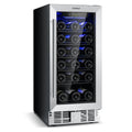 15 Inch 30-Bottle Wine Cooler with Temperature Memory-Silver