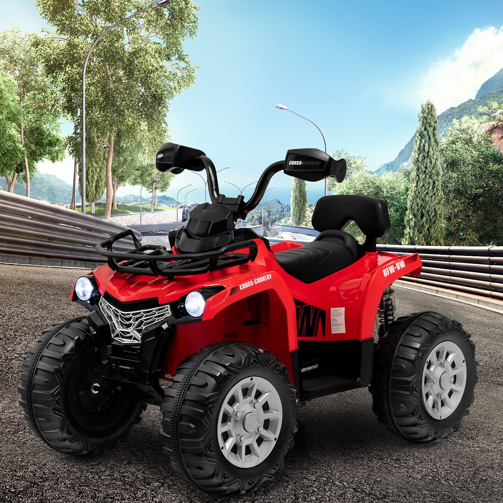 12V Kids Ride On ATV 4 Wheeler with MP3 and Headlights-Black