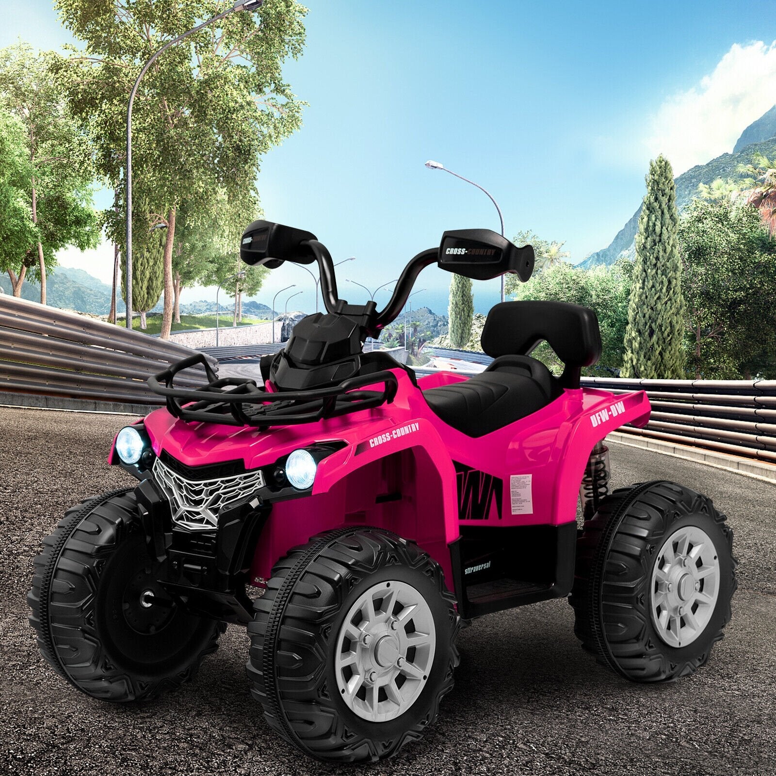 12V Kids Ride On ATV 4 Wheeler with MP3 and Headlights-Black