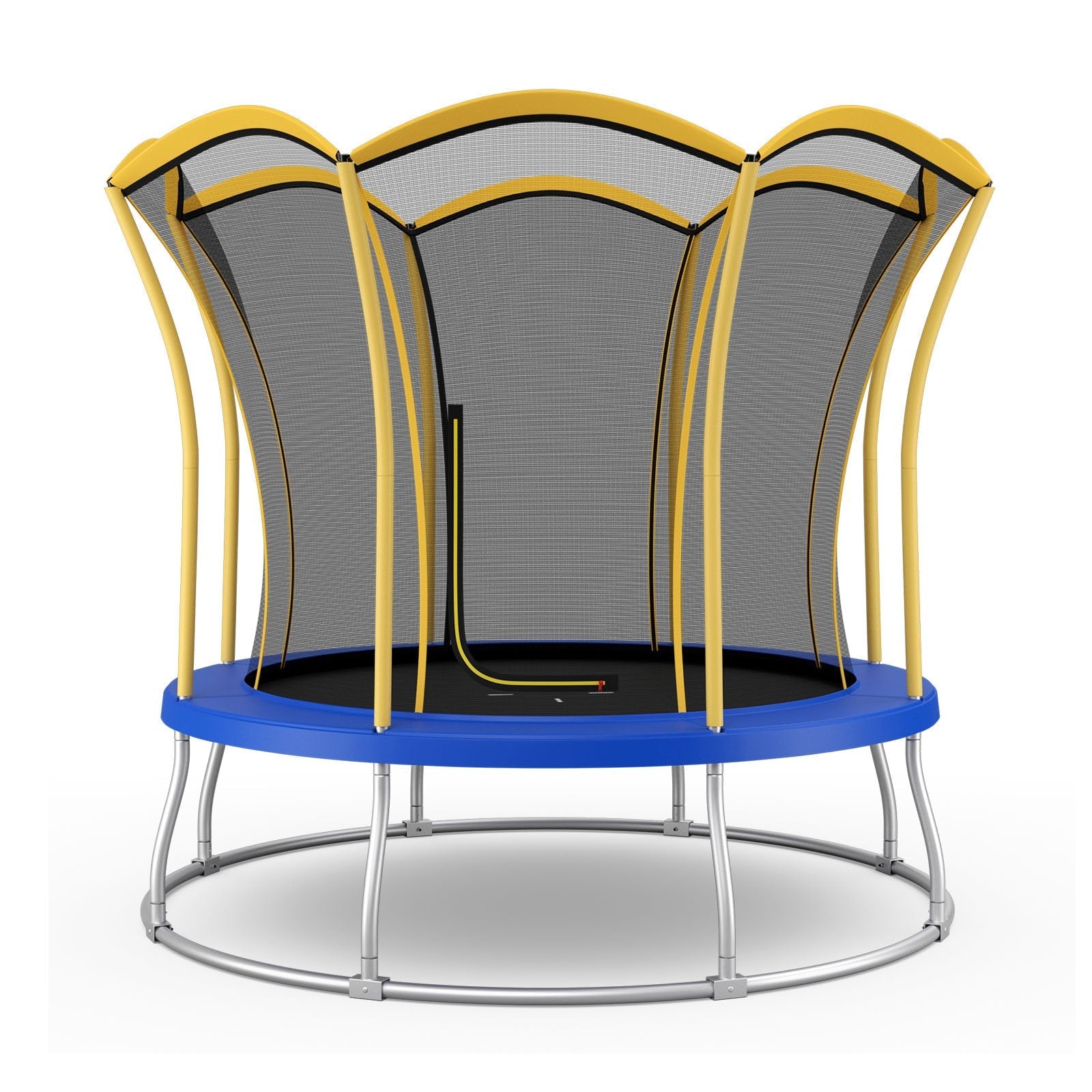 10 Feet Unique Flower Shape Trampoline with Galvanized Steel Frame-Orange