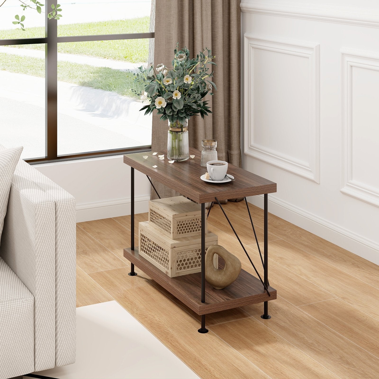 2/3/4/5-Tier Multipurpose Display Rack with Metal Frame-34 inches