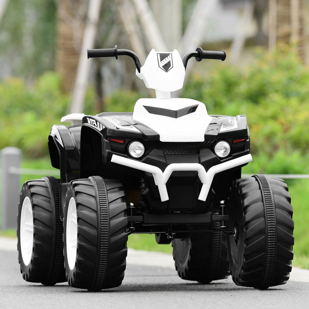 12V Kids Ride on ATV with LED Lights and Treaded Tires and LED lights-Black