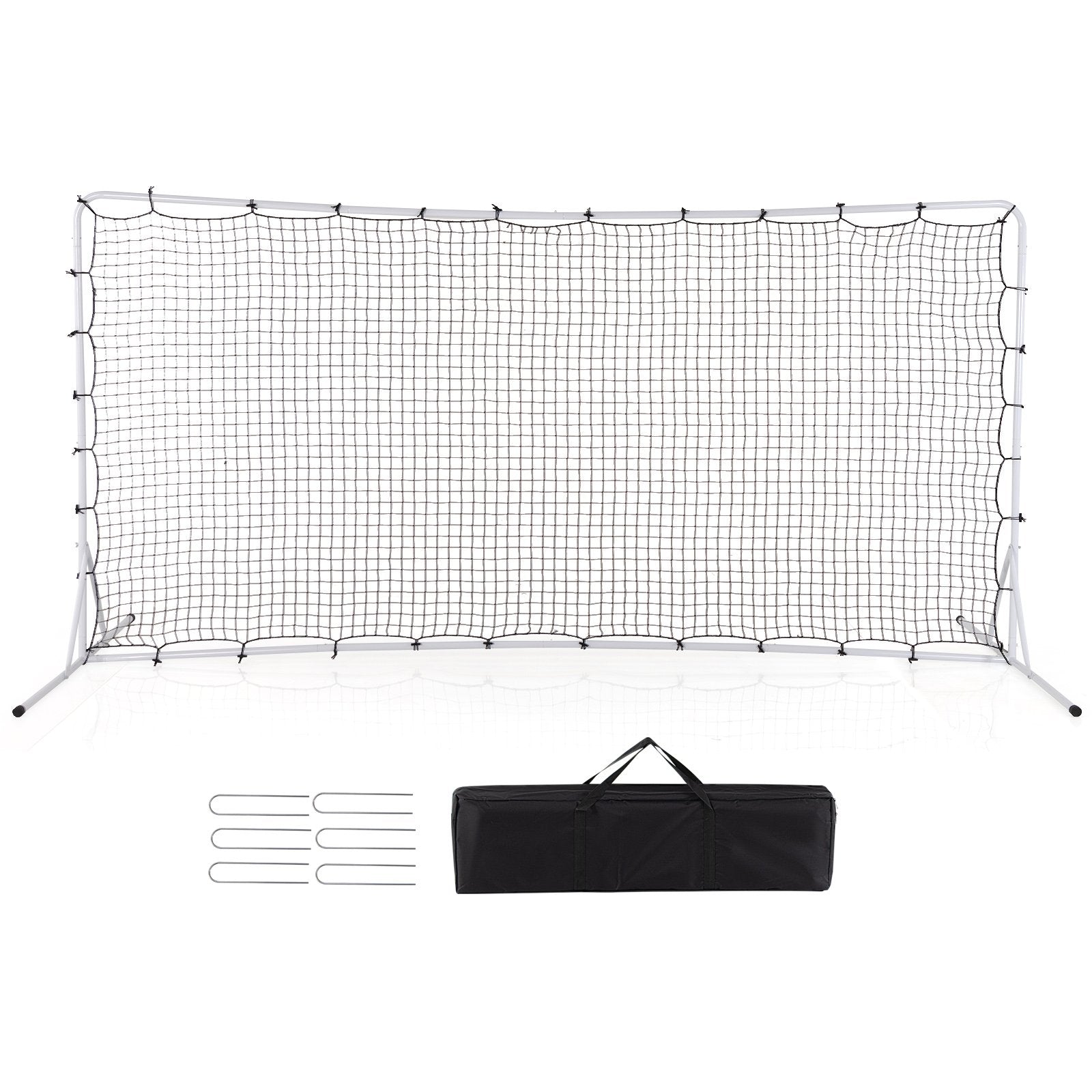 12 x 6 Feet Soccer Rebounder Net with All Weather Net-Black