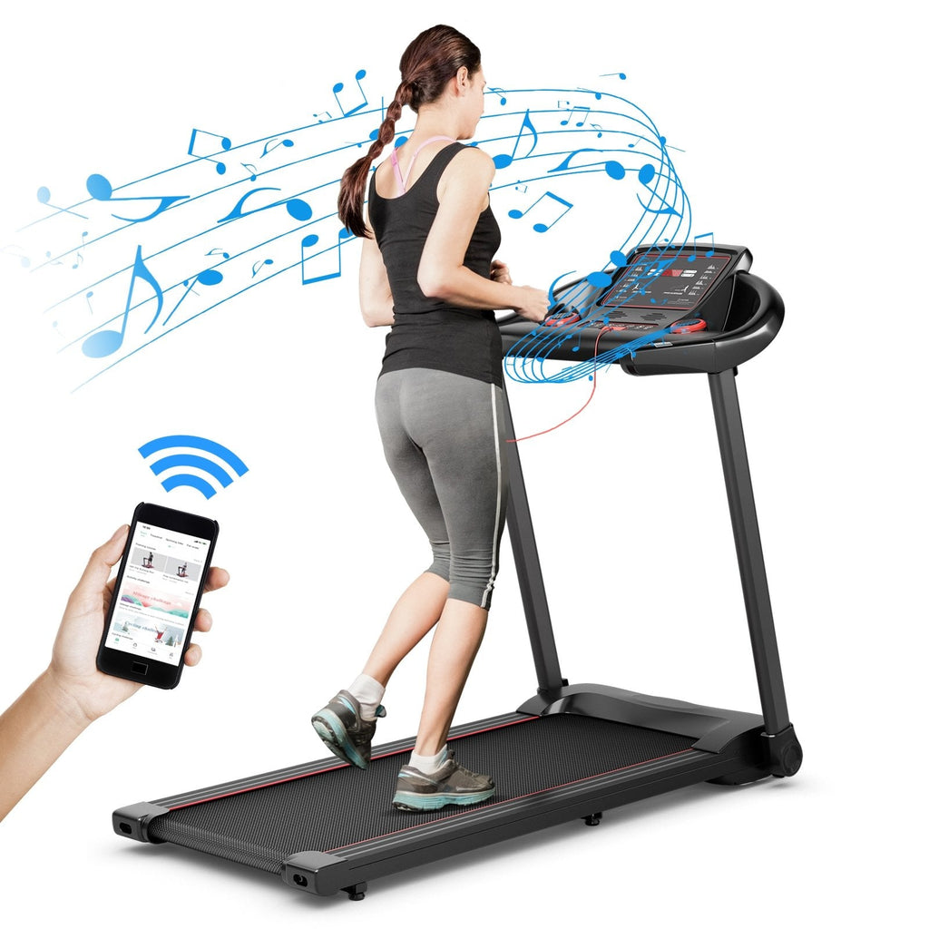 2.25HP Electric Running Machine Treadmill with Speaker and APP Control-Blue