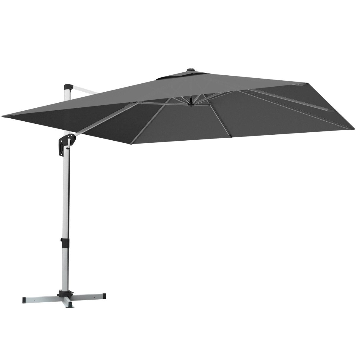 10 ft 360 Degree Tilt Aluminum Square Patio Offset Cantilever Umbrella without Weight Base-Beige