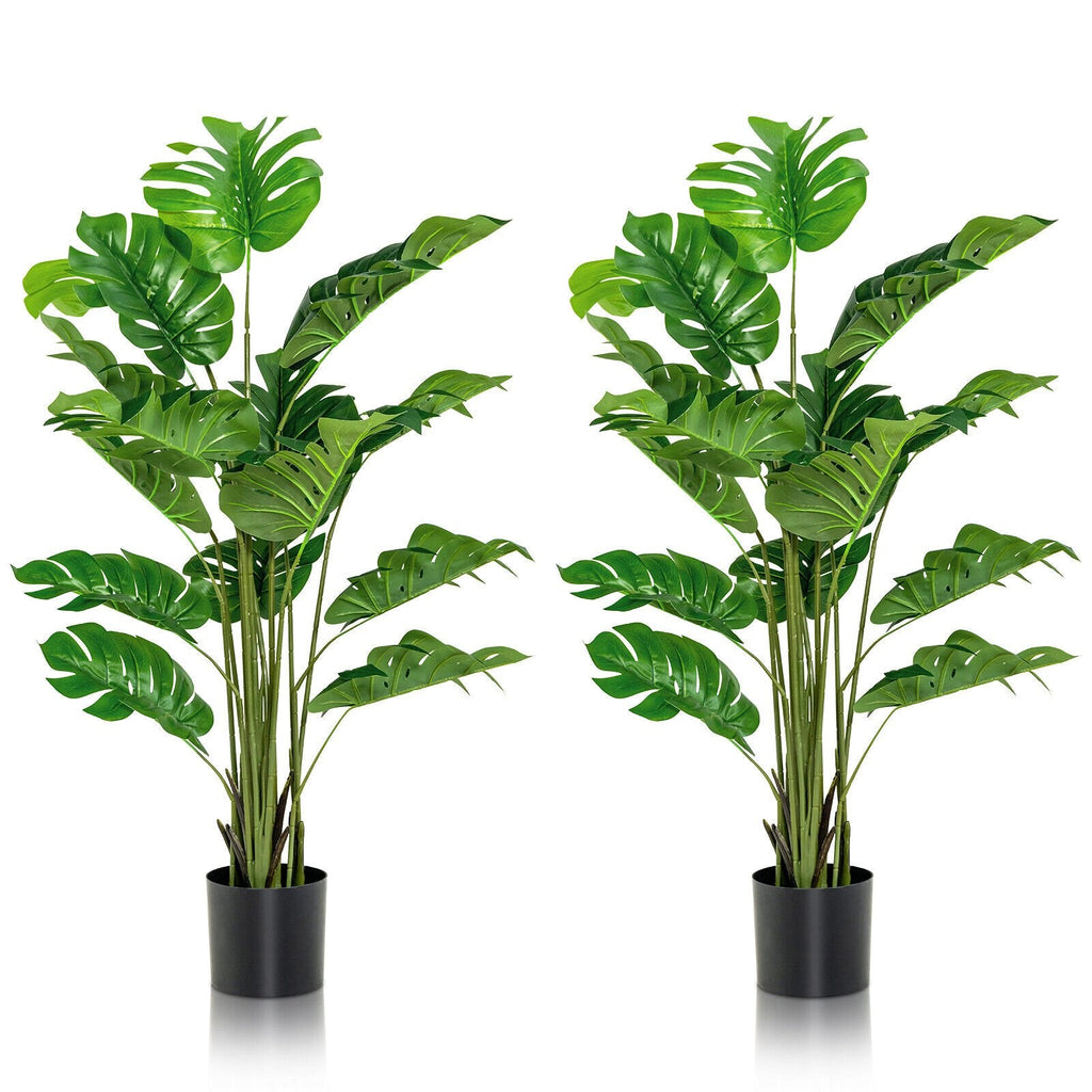 2 Pieces 5 Feet Artificial Monstera Tree Set