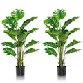 2 Pieces 5 Feet Artificial Monstera Tree Set