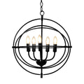 20 Inch 5 Lights Metal Chandelier with Pivoting Interlocking Rings
