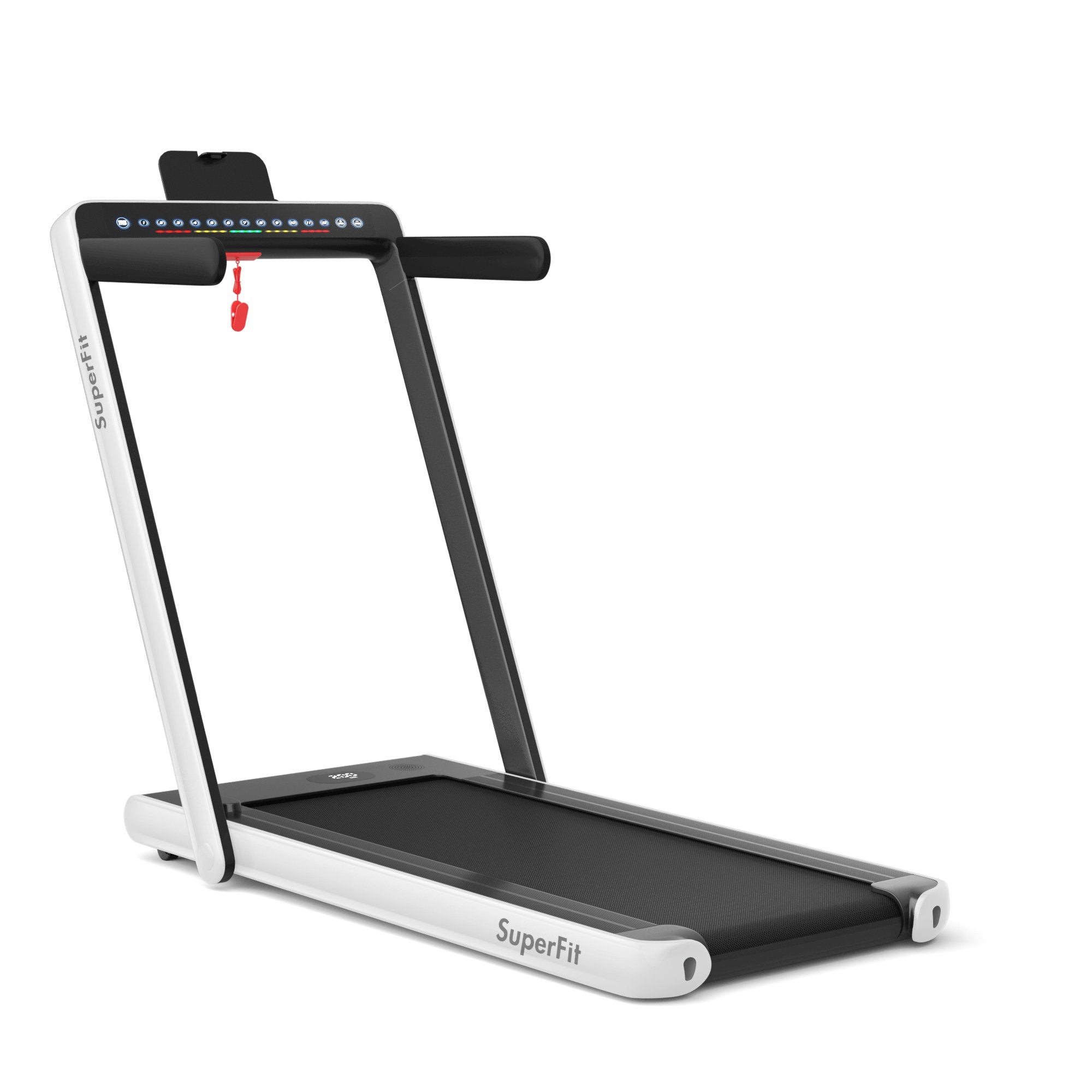 2-in-1 Electric Motorized Folding Treadmill with Dual Display-Black