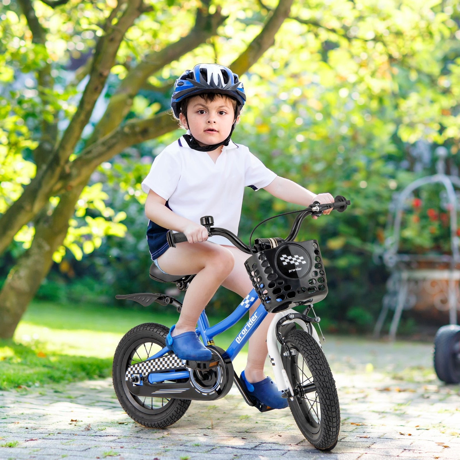 12 Inch Kids Bike Children Bicycle with Training Wheels for 3-4 Years Old-Navy