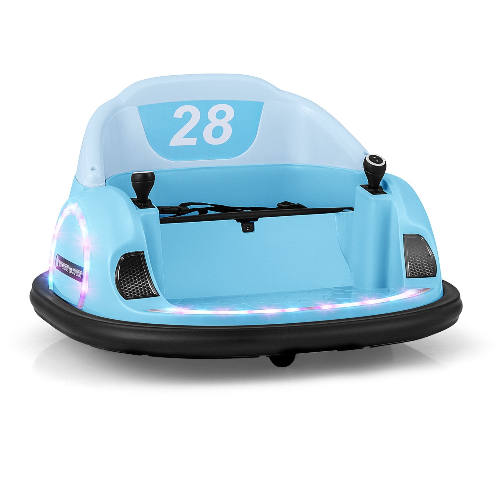 12V 360° Ride on Bumper Car for Toddlers with Remote Control-Light Blue
