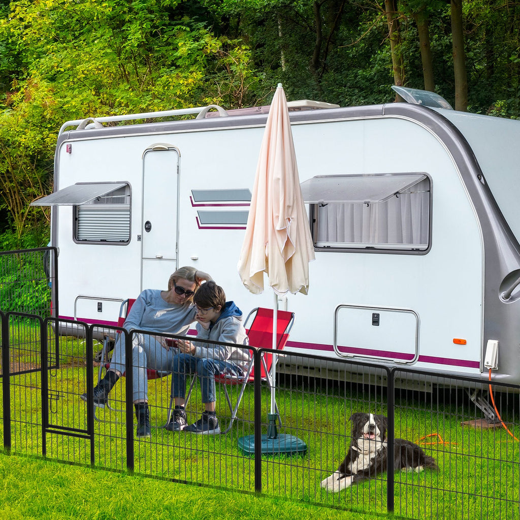 16 Panel 24/32/40 Inches Height Dog Playpen with Lock and Large Door-24 inches