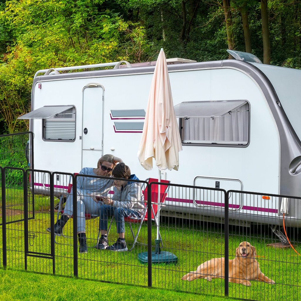 16 Panel 24/32/40 Inches Height Dog Playpen with Lock and Large Door-24 inches