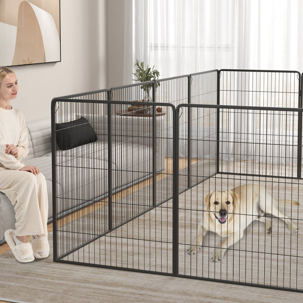 16 Panel 24/32/40 Inches Height Dog Playpen with Lock and Large Door-24 inches