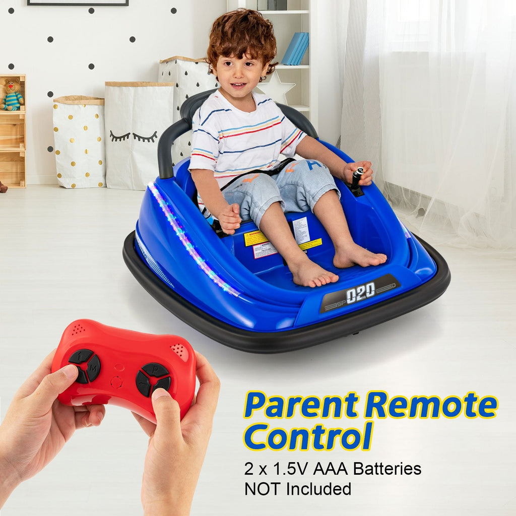 12V Kids Bumper Car Ride on Toy with Remote Control and 360 Degree Spin Rotation-Black