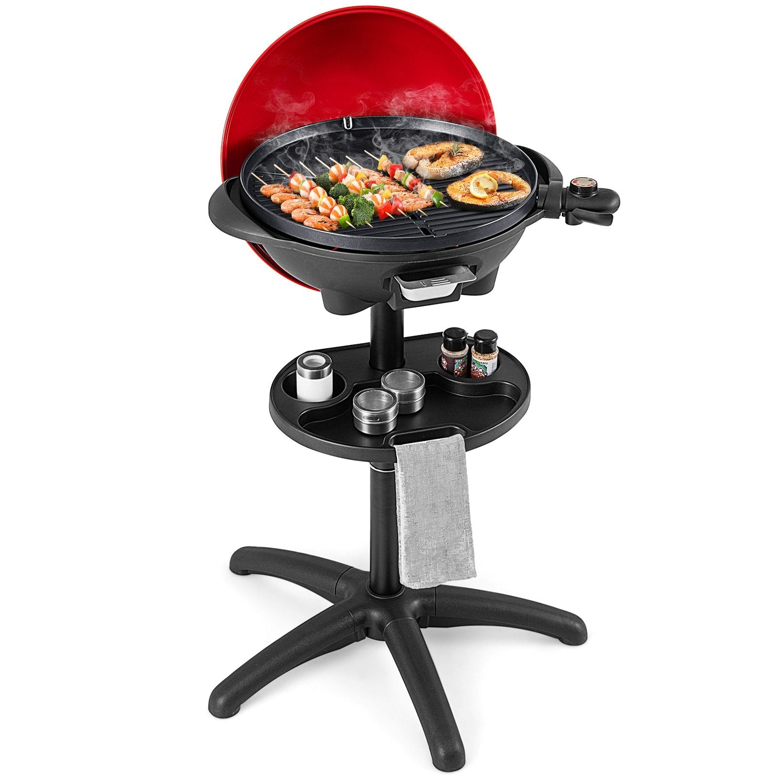 1350 W Outdoor Electric BBQ Grill with Removable Stand Easy to Install-Black