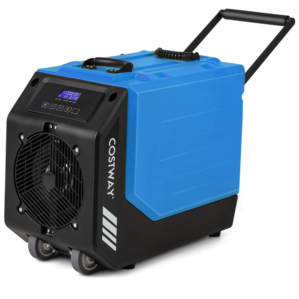 190 PPD Commercial Dehumidifier with Pump and 2 Wheels-Blue