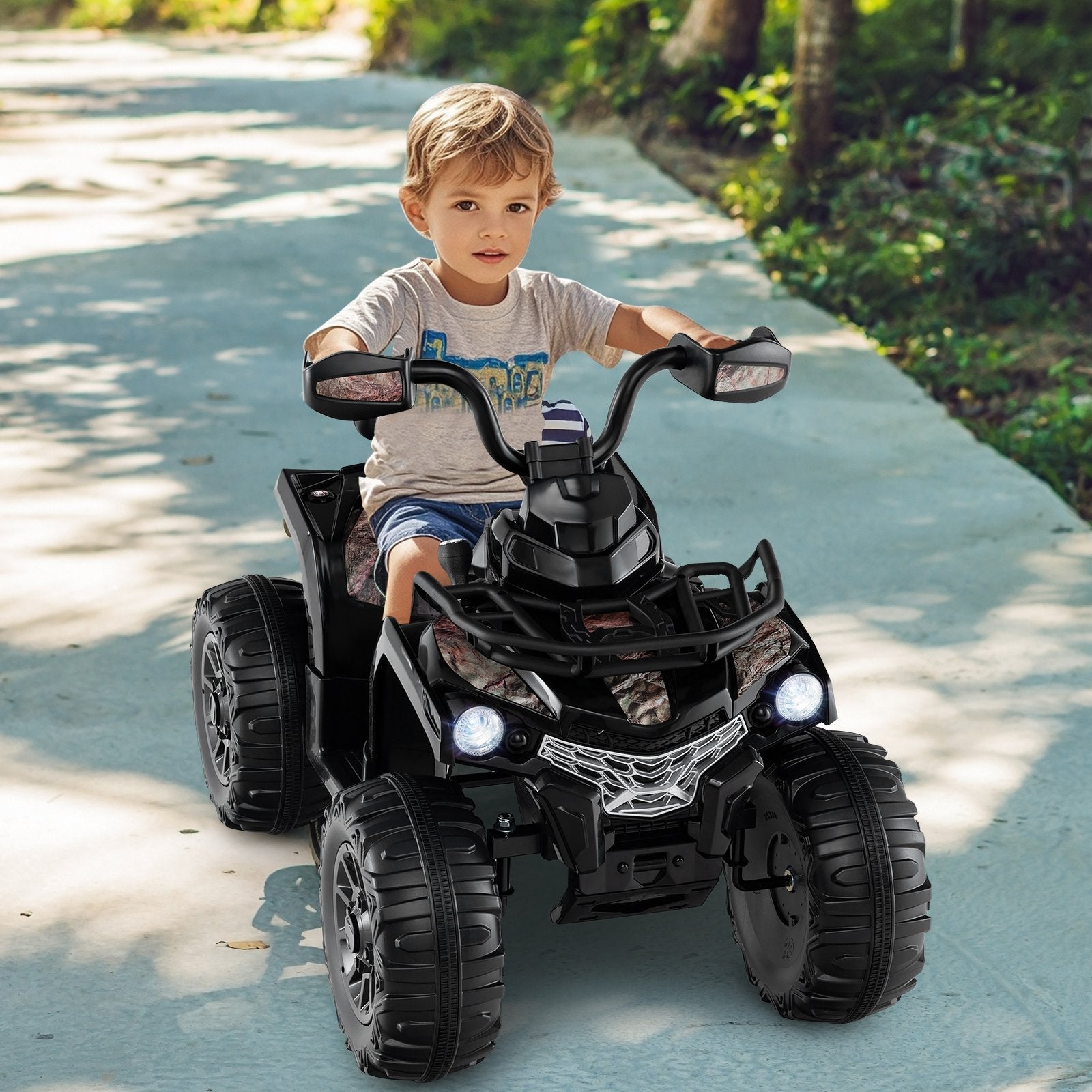 12V Kids Ride On ATV 4 Wheeler with MP3 and Headlights-Black