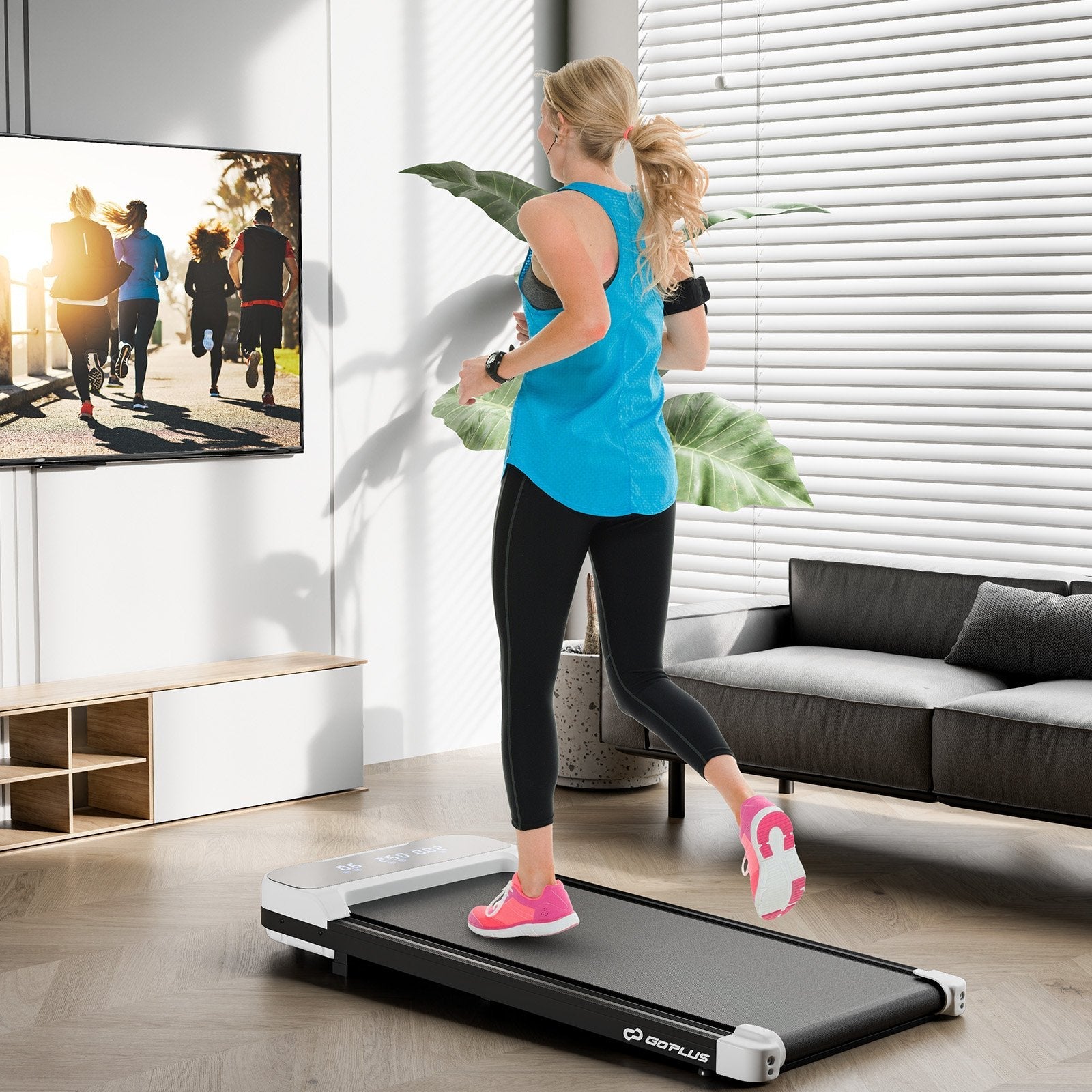 2.5HP Under Desk Treadmill with Remote Control and 3 Countdown Modes-Black