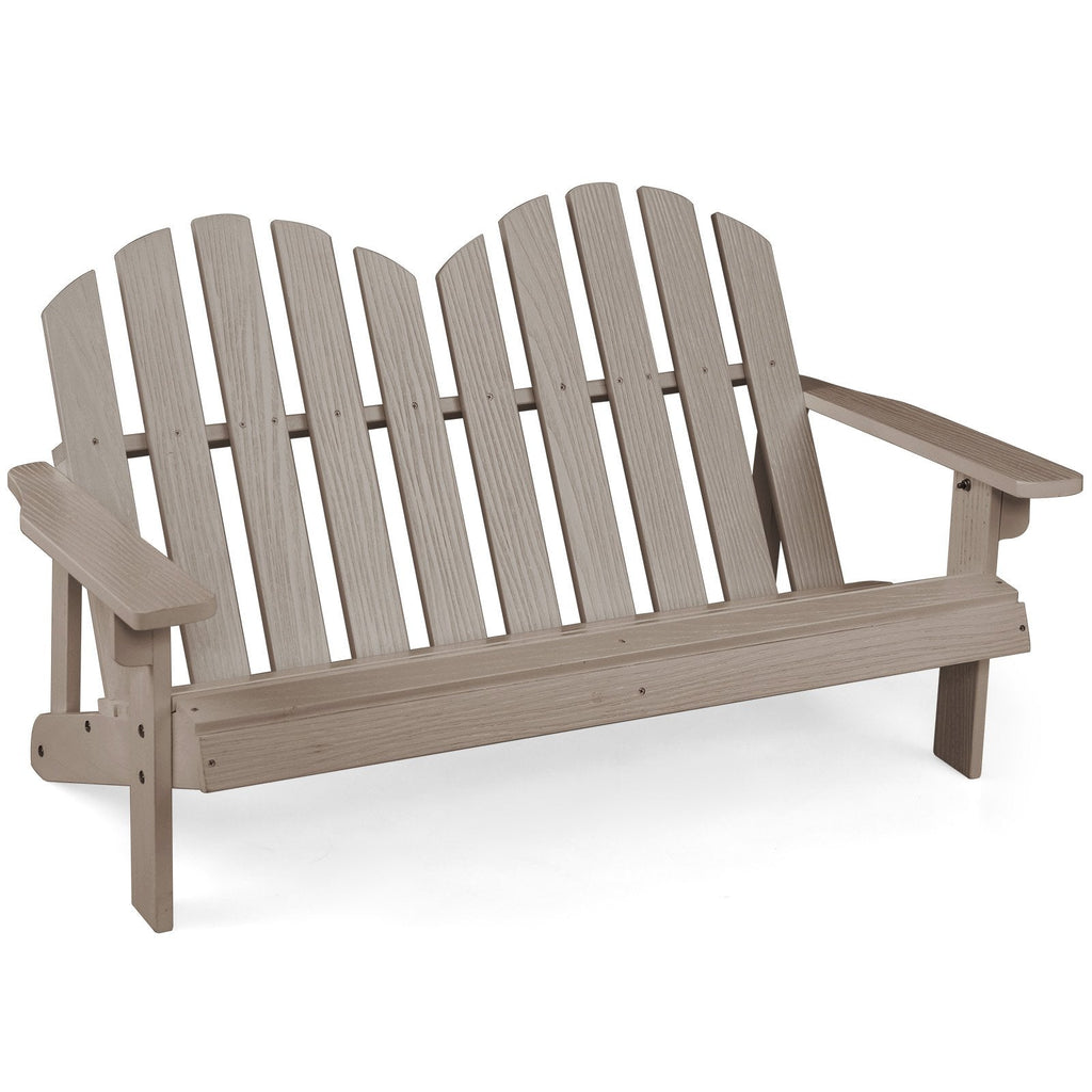 2 Person Adirondack Chair with High Backrest-Rustic Brown