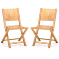 2 Pieces Folding Patio Chairs with Inclined Backrest
