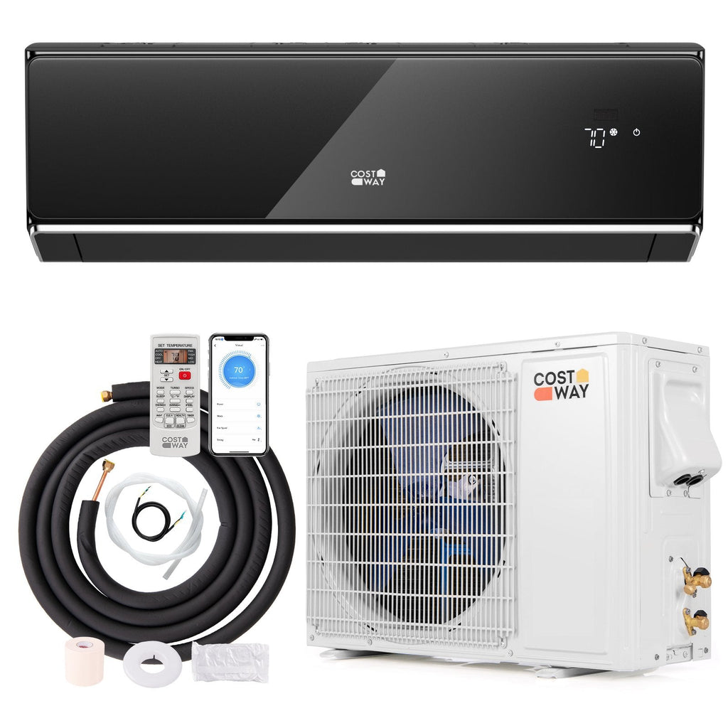 12000 BTU 22 SEER2 208-230V Wifi Enabled Mini Split Air Conditioner and Heater Black