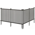 2 Piece 80 x 51 Inch Vinyl Picket Fence for Garden-Black
