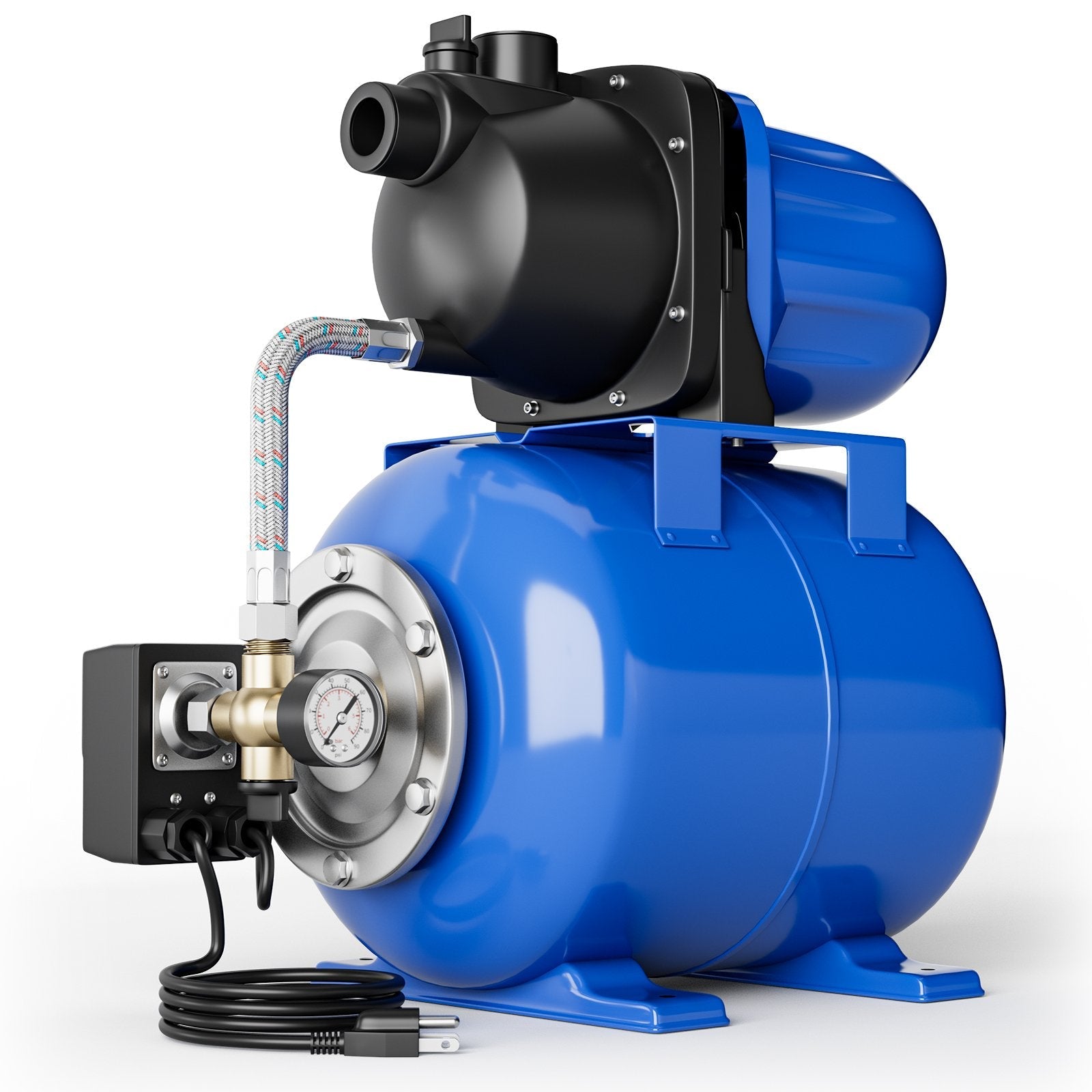 1200 W Garden Water Pump Shallow Well Pressurized Irrigation-Black